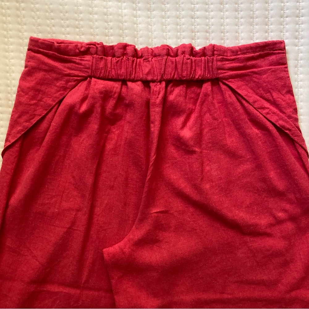 High-Waist Red Wide-Leg Pants - Picture 7 of 15